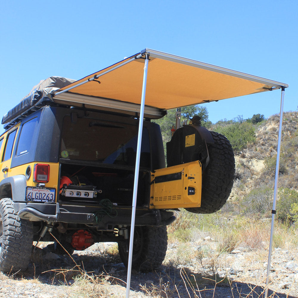 Roof top tent outlet and awning