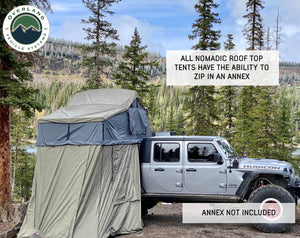 Overland Vehicle Systems Nomadic 2 Extended Roof Top Tent - Dark Gray Base With Green Rain Fly & Black Cover Universal