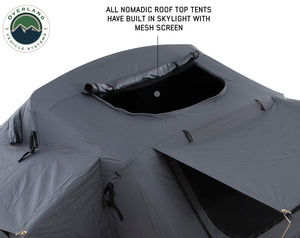 Overland Vehicle Systems Nomadic 2 Extended Roof Top Tent - Dark Gray Base With Green Rain Fly & Black Cover Universal