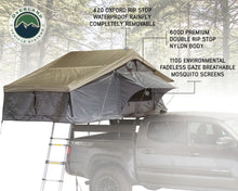 Load image into Gallery viewer, Overland Vehicle Systems Nomadic 3 Extended Roof Top Tent - Dark Gray Base With Green Rain Fly &amp; Black Cover Universal