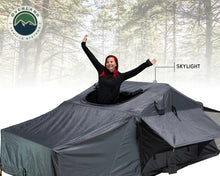 Load image into Gallery viewer, Overland Vehicle Systems Nomadic 3 Extended Roof Top Tent - Dark Gray Base With Green Rain Fly &amp; Black Cover Universal