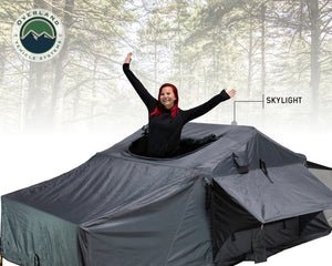 Overland Vehicle Systems Nomadic 4 Extended Roof Top Tent - Dark Gray Base With Green Rain Fly & Black Cover Universal