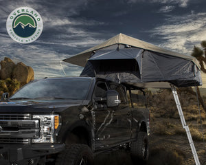 Overland Vehicle Systems Nomadic 4 Extended Roof Top Tent - Dark Gray Base With Green Rain Fly & Black Cover Universal