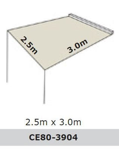 DOBINSONS 4×4 ROLL OUT AWNING 8FT X 9.8FT LARGE SIZE, INCLUDES BRACKETS AND HARDWARE